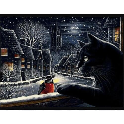 Embroidery Custom picture Cat animal Cross Stitch Kits Needlework 14CT Counted Unprinted Stes DIY Arts Handmade Decor