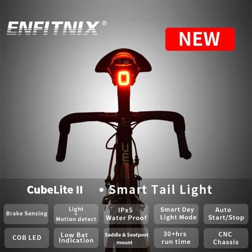ENFITNIX CubeLiteII Bike LED Intelligent Rear Light Tail Light Automatic Braking Sensing Road Bike MTB Smart Bicycle Rear Light
