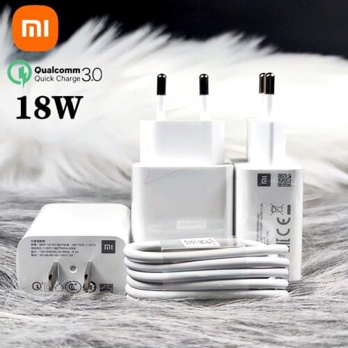 18W charger Xiaomi EU Redmi note 9 Fast charger QC3.0 charge adapter For xiaomi 8 9 lite se 9t pro max 3 redmi note 7 8 pro k20