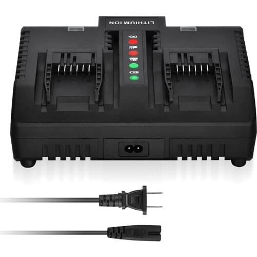 2-Port 20V WA3875 Charger Compatible for Worx 18V/20V Lithium Battery WA3578 WA3525 Lithium Battery Charger US Plug