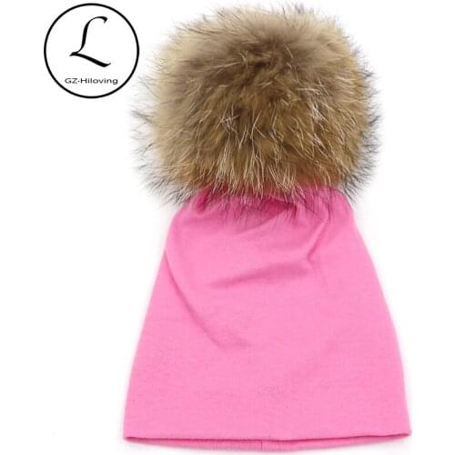 GZHILOVINGL 2017 Winter Beanies Hats For Girls Boys Soft Wool Slouch Beanies With Real Fur Pompom Hats For Girls Oversize Hat