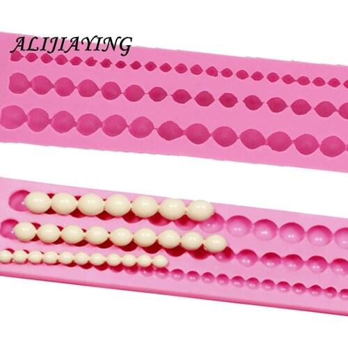 1Pcs Long strip of pearl silicone mold cake decorating tools Cake Onlay Border Embosser Moulds D0294