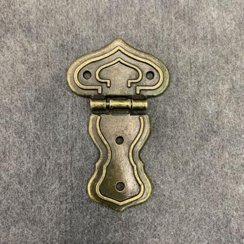 2Pcs 63x39mm Antique Bronze Cabinet Hinges for Jewelry Wooden Box Door Drawer Decorative Vintage Butt Hinge Furniture Fittings