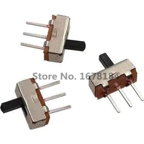 50PCS SS12D00 SPDT 1P2T 2 Position 3 Pin PCB Panel Vertical Slide Switch