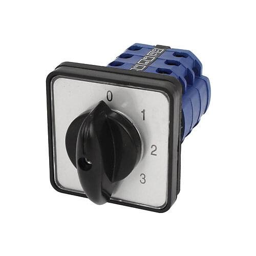 AC 660V 12A 3Pole Universal Change Over Combined Rotary Switch Blue And Black Changeover Switch CA10