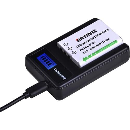 Batmax 2200mAh NP-95 NP 95 Battery+LCD USB Charger for Fujifilm X30 X100 X100S X100T XS1 Fujifilm FinePix F30 F31 3D W1