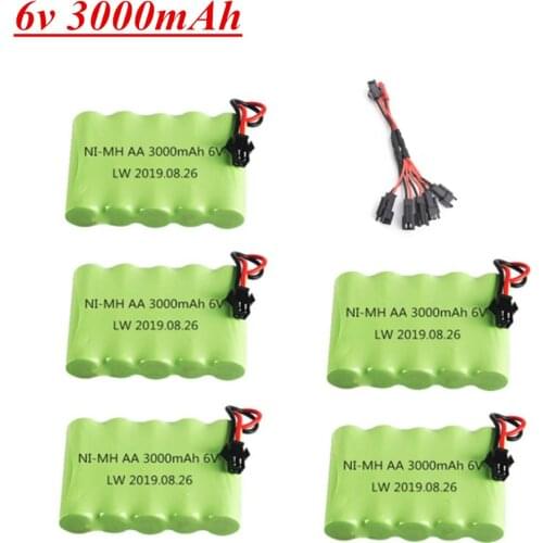 6V 3000mAh NiMH Battery+ Charger For RC Cars Robots Tanks Gun Boats Spare Parts Aa 2400mah 6V Battery Pack