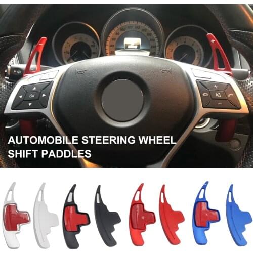 Aluminum Alloy Car Paddle Shift Automobile Steering Wheel Shifter Extension Pad for Mercedes-Benz A B E R GLK SLK with Adhesive