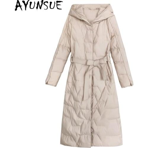 AYUNSUE Womens Winter Down Jackets 2020 Korean Style Coats Woman 90%White Duck Down Jackets Female Long Parkas Ropa Mujer TN259