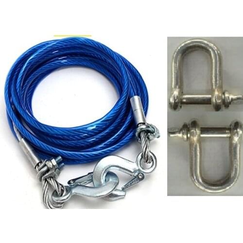 6TX4M--5M towing rope with PVC cover tow steel wire rope , boat part, marine hardware