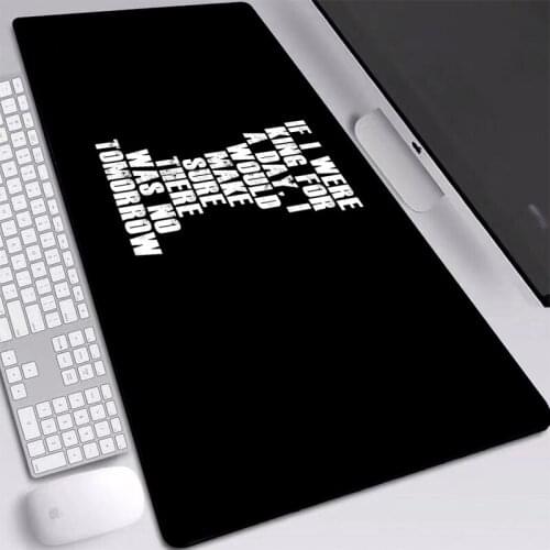 Black Mouse Pad Simple Word Desk Mat Game Accessories Non-slip Natural Rubber Laptop PC Mice Pad for Desk Mat Speed Gaming