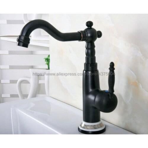 Black Oil Rubbed Brass Bathroom Faucet finish Basin Sink Faucet Single Handle water taps Nnf655