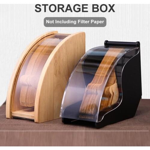 Wooden Paper Coffee Filter Holder Dust-proof Box Bracket Simple Coffee Filters Dispenser Rack Shelf Paper Tissue Box Coffee Tool
