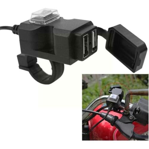 Dual USB Port 12V Waterproof Motorbike Motorcycle Handlebar Universal 1A/2.1A Charge 5V For Phone Adapter Charger USB Motor A7N8