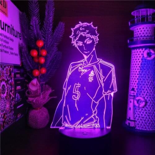 Haikyuu Akaashi Keiji 3D Night Light Anime Figure LED Lamp Home Decoration Lampara Bedside Decor Manga Lights Kawaii Lighting