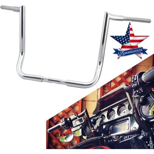Chrome 16" Rise Ape Hanger Handlebar For Harley Touring Electra Glide Dressers Baggers 82-Up Black 1-1/4" Fat Baggers Bar