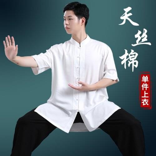 Summer Tai Chi Kungfu Martial Arts Uniforms Loose Quickly Dry Men Women Sweatshirt Jogger Meditation Workout Casual Wushu Shirt