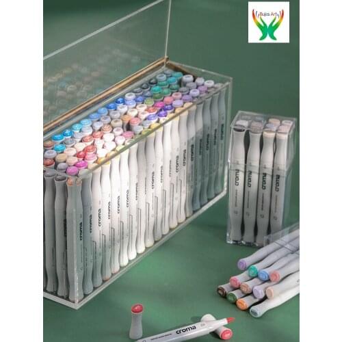 Croma Alcohol Based Marker,Flagship,Basic series,12/24/36/48/72 color,6mm Chisel Tip for Large Area Coloring, and Flexible