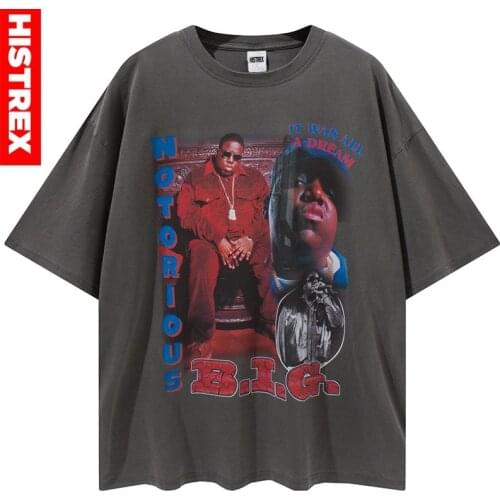 HISTREX Washed Hip Hop 100% Cotton 200g Men T Shirt Brand Clothing Harajuku Casual Fashion T-shirt St Tshirt Man AKB36