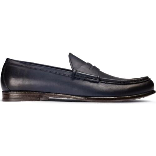 Deery, Genuine Leather Men Blue Calfskin Leather Loafers Moccasins Breathable Slip on Flats Male Driving Shoes 2021