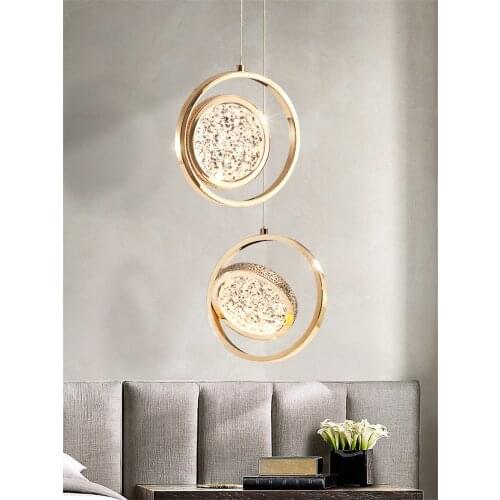 Nordic luxury mirror rose gold pendant lights bedroom bar bedside post modern new designer Luster hanging lamps deco lighting