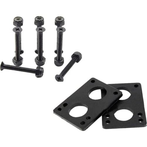 NEW-1 Set Skateboard Riser Pads 6mm Rubber Gasket with 33mm Bolts Skateboard Parts for Longboard Skateboard