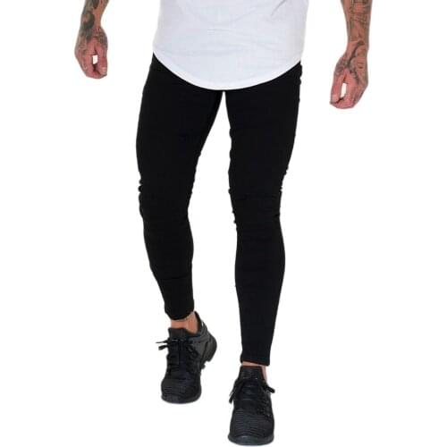 Wholesale 2020 Fashion Casual Black show thin denim Skinny jeans men hip hop motorcycle Biker nightclub Pencil pants men