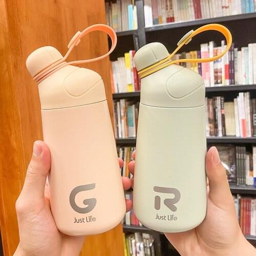 Autumn Winter Stainless Dteel Thermos Cup Creative Concise Couples Thermos Cup Leakproof Screw Cap Outdoor Student Water Bottle