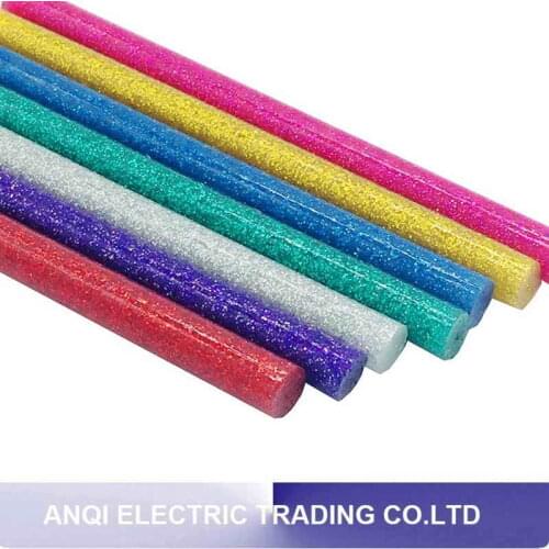 28pcs Glitter Hot Melt 7mm Glue Sticks For Glue Gun Craft Phone Case Alloy Toy Art Model Album Repair Accessories Adhesive Stick