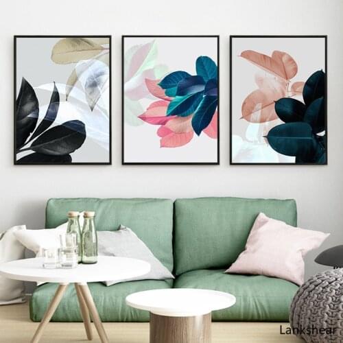 Dark Green Leaves Canvas Poster Wall Art Painting Posters and Prints Nordic Abstract Wall Pictures For Living Room Decoration