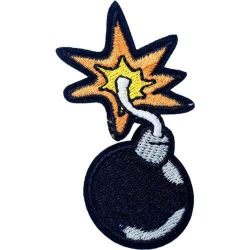 Bomb Size:3.5X7.0cm DIY Cloth Patch Badge Embroidered Cute Badges Hippie Iron On Kids Cartoon Patches For Clothes Stickers