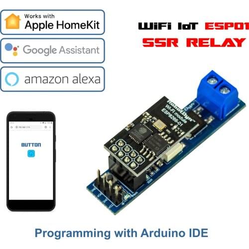 WiFi IoT ESP01 ESP8266 SSR Relay module - solid state relay for AC Switch, AC 600V 4A, for smart home and DIY projects