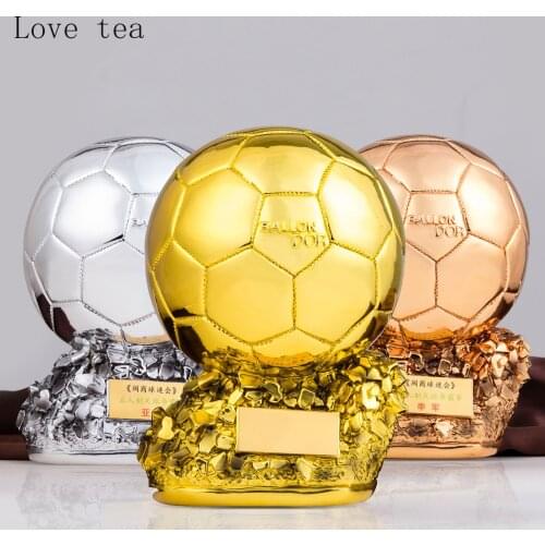 Crafts Football Trophy Sculpture World Plating Golden Globe Trophy Resin Crafts Home Decoration Modern Boy Peripheral Gift