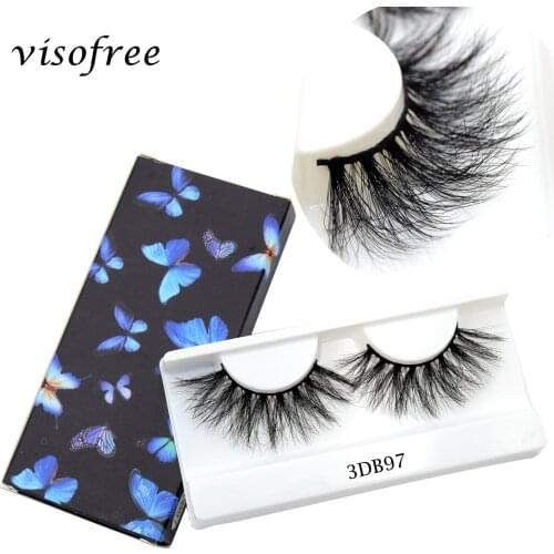 Visofree Eyelashes 3D Mink Lashes Fluffy Soft Wispy Volume Natural long Cross False Eyelashes Eye Lashes Reusable Eyelash Makeup