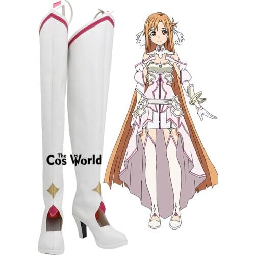 Sword Art Online Alicization War of Underworld Yuuki Asuna Anime Customize Cosplay High Heels Shoes Boots
