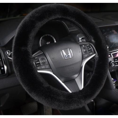 Universal Carr plush Steering-Wheel Covers Anti-slip Skidproof Durable 37-38CM/15" Dynamic Fibre Handmade Steering Wheel Cover