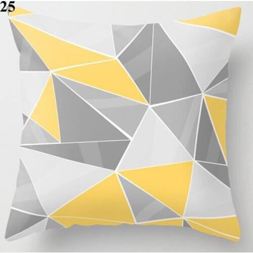 Yellow Series Cushion Cover Flower Letters Print Pillow Case 45x45cm Car Office Decorative Pillow Covers Fashion Pillowcases