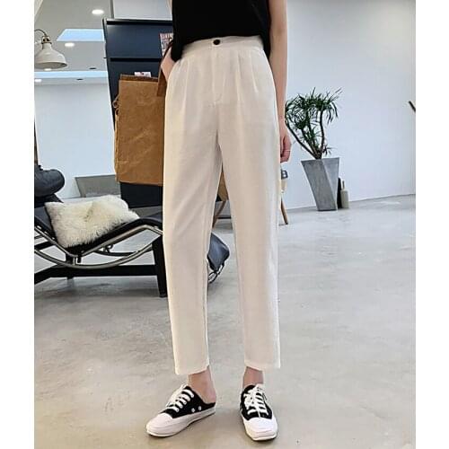 A218-Summer trendy one button skinny pants wide leg pants