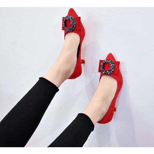 Woman High Heel Ladies Shoes New Fashion Luxury Rhinestone Dress High Quality High Heel Pointed Toe Women Shoes Spring W37-09