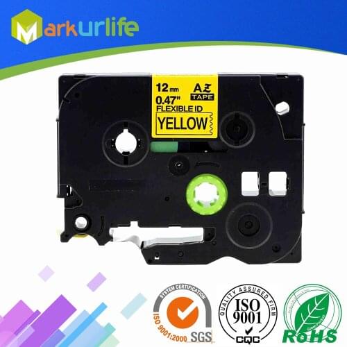 1 PCS/Lot Flexible ID Tape Compatible for Brother P-Touch Printer Laminated tze tape ( 12mm*8m) Black on Yellow TZE-FX631