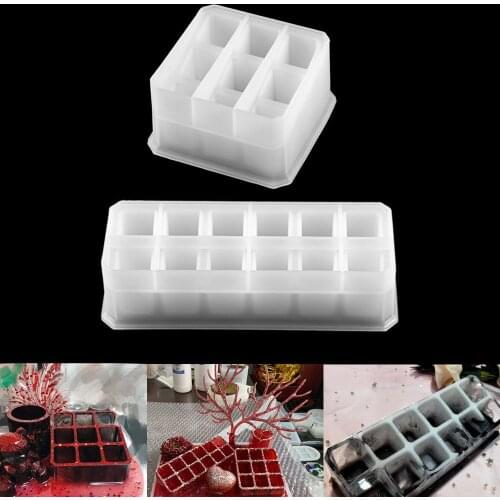 1Pcs Rectangular Epoxy Resin Mold Crystal Lipstick Storage Box Silicone Molds For DIY Jewelry Making Handmade Crafts Accessories