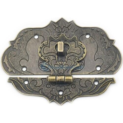 2 Pcs / Lot Flower Latch Hook Lock Catch Box Wooden Furniture Screws