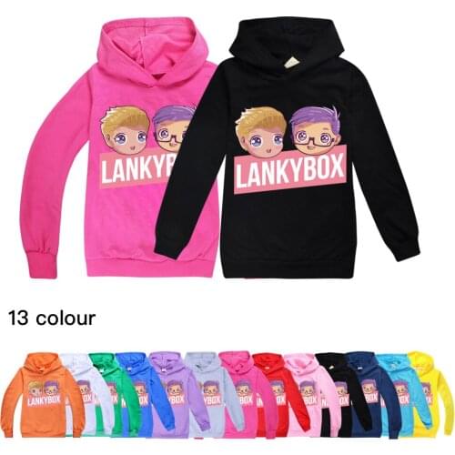 2021 Lankybox cartoon hoodie baby girl sweatshirt Children Clothing kids hoodies clothes boys cotton costume christmas t shirt