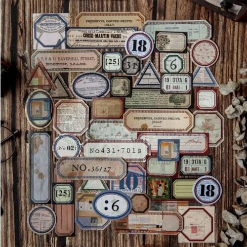 40PCS Vintage Label Sticker Pack DIY Scrapbooking Journal Base Collage Diary Album Happy Plan Gift Seal Decoration material