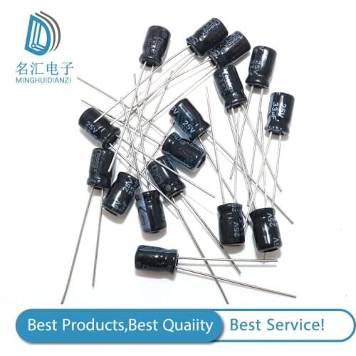 50PCS Higt quality 25V33UF 5X7MM 33UF 25V Electrolytic capacitor