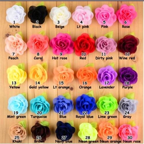 6cm Chiffon flower rose appliqued patches sew-on stick-on EL28