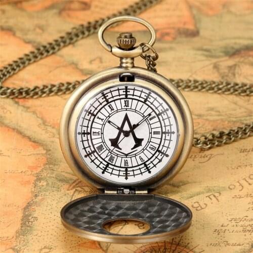 Antique Bronze/Silver Quartz Pocket Watch Classic Roman Numerals Engraving Half Hunter Necklace Pendant Pocket Clock Gifts