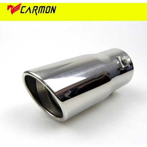Car Universal Inelt Adjustable Exhaust Tip Muffler Tip Silver Colour Slanted Cutting End 304 Stainless Steel Car Tail Pipe Tip