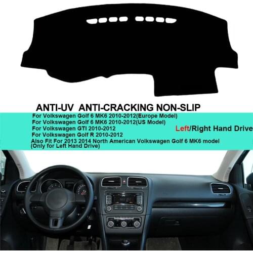 For Volkswagen VW Golf GTI Golf R Golf 6 MK6 2010-2012 2 Layers Car Dashboard Cover Carpet Cape Rug Pad Carpet Dashmat Sun Shade
