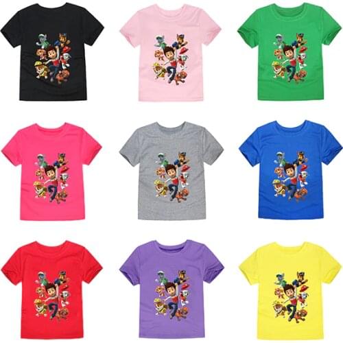 Paw Patrol T-shirt Pure Cotton Boy New Kid Children Clothes Baby Summer Kids Boy Girl Top Tee Short Sleeve Children Clothes